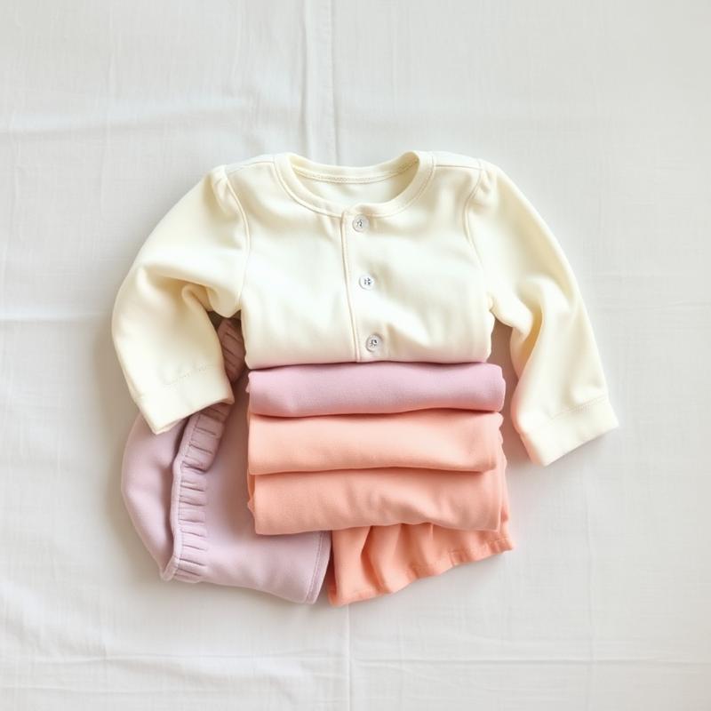Prendas de algodón infantil dobladas
